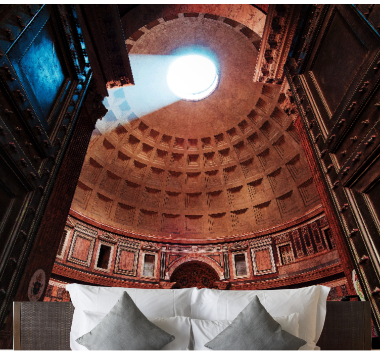 Panteono kupolo vaizdas miesto sienų freska - „Tenstickers“
