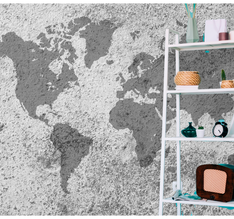 Pasaulio žemėlapio sienos freska meninis žemėlapis - „Tenstickers“