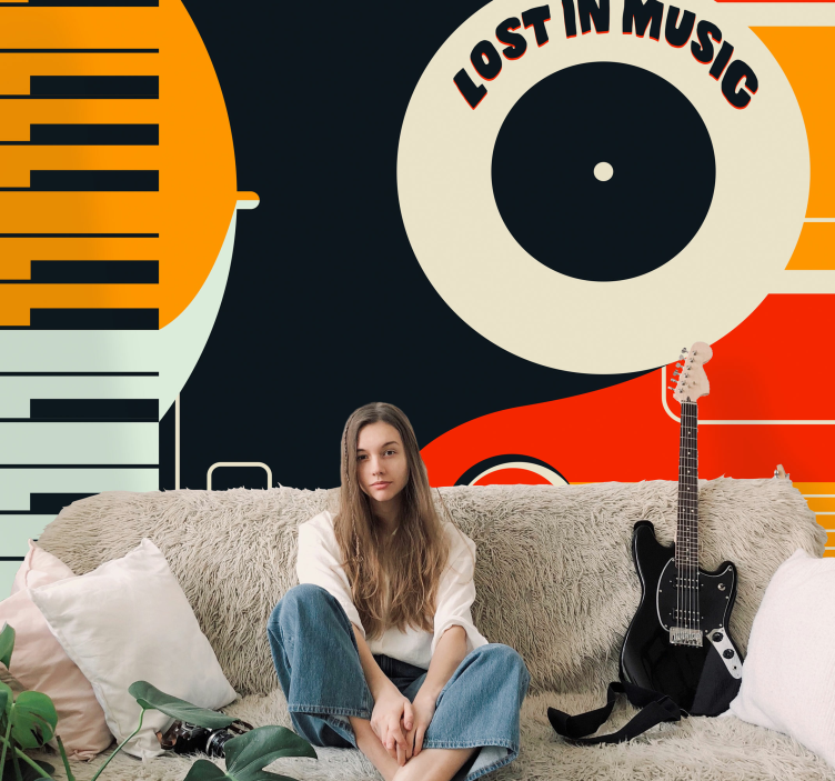 Fortepijono retro dizainas muzikos sienų freska - „Tenstickers“