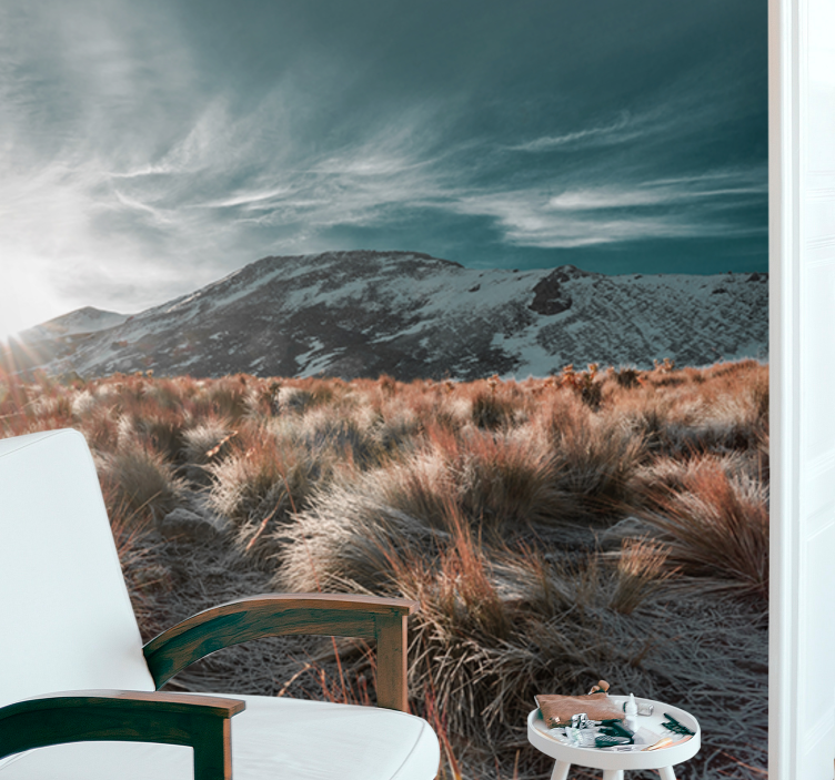 Peizažo sienos freska kalnų saulėtekio vaizdas - „Tenstickers“