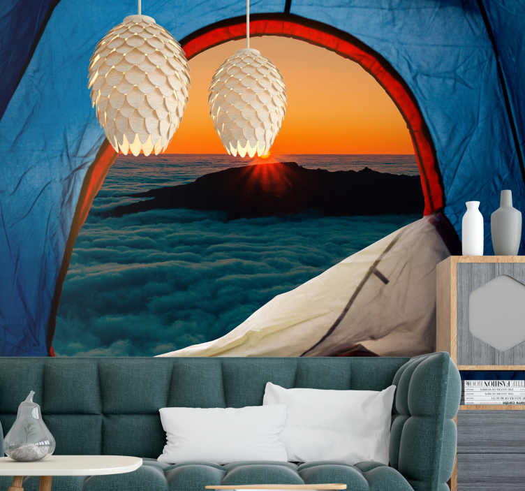 Peizažo sienos freska kalnų sutemos panorama - „Tenstickers“