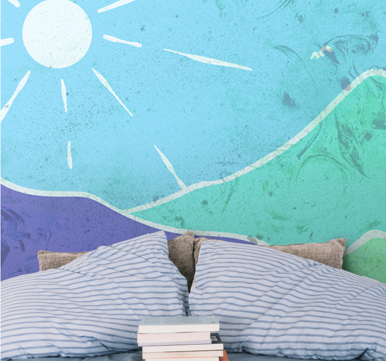 Peizažo sienos freska kalnuoto kraštovaizdžio scena - „Tenstickers“