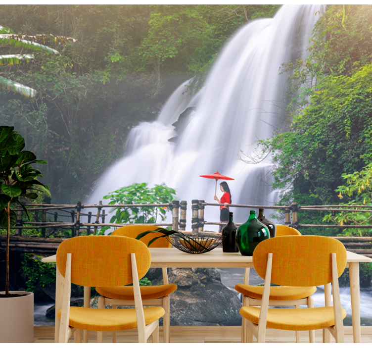 Peizažo sienos freska rami krioklio panorama - „Tenstickers“