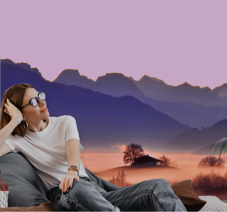 Peizažo sienos freska ramus kalnų peizažas - „Tenstickers“