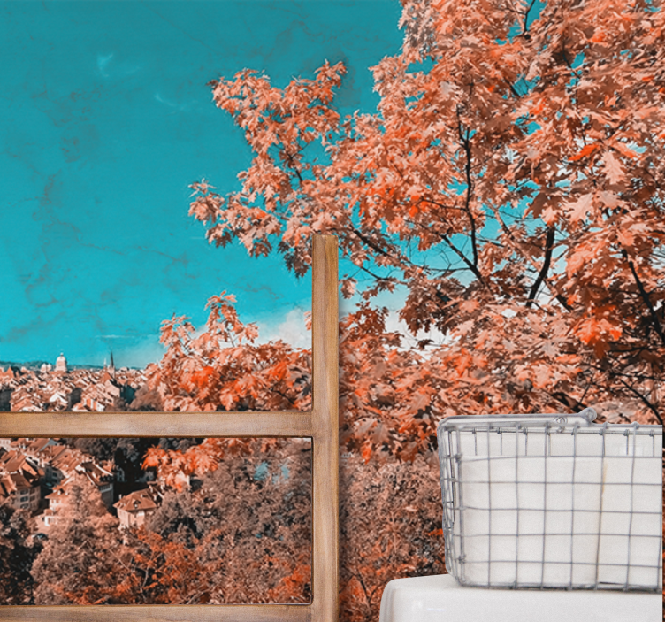 Peizažo sienos freska ryškus rudens peizažas - „Tenstickers“