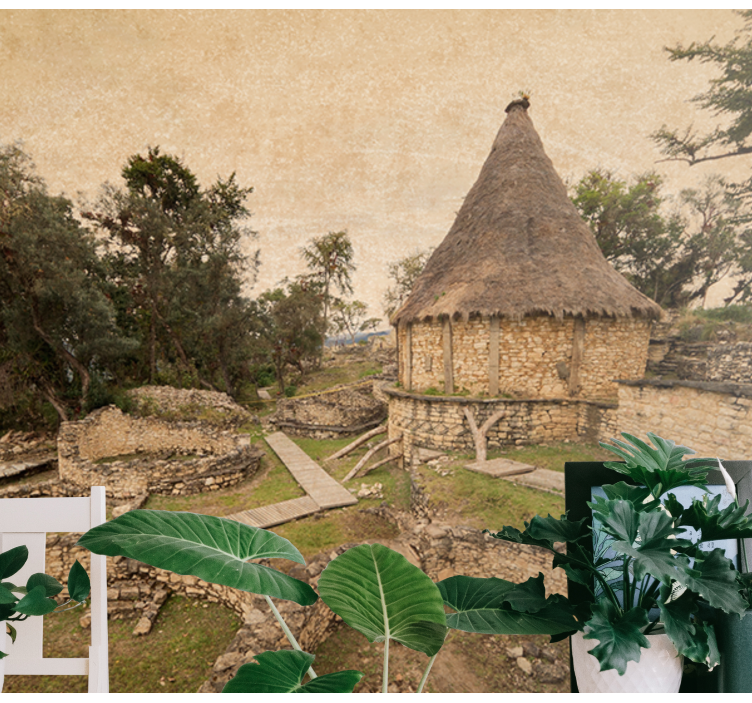 Peizažo sienos freska senovinės struktūros peizažas - „Tenstickers“