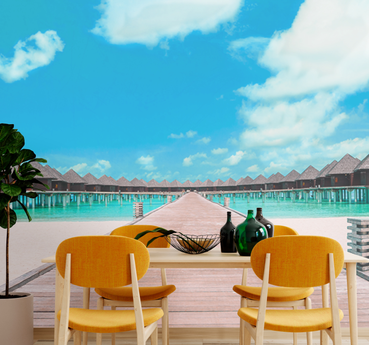 Peizažo sienos freska tropinių prieplaukų takas - „Tenstickers“