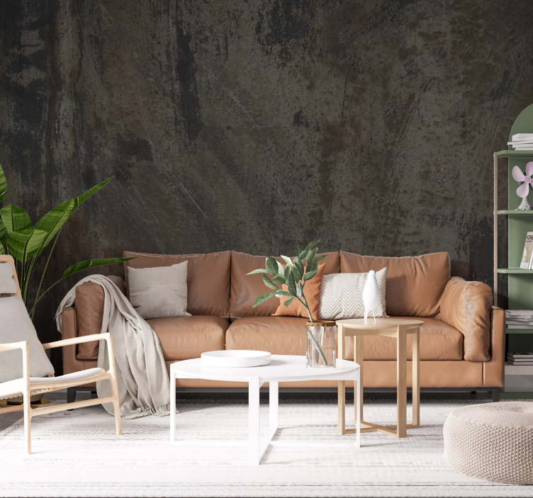 Pramoninė pilka aprūdijusi geležinė sienų tapyba - „Tenstickers“