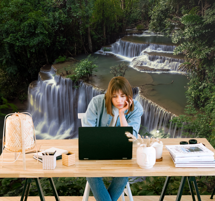 Ramus krioklio atsitraukimas gamtos sienų tapyba - „Tenstickers“