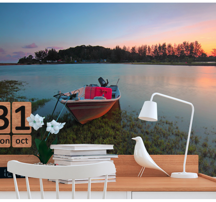 Ramus vandens peizažas peizažo sienos freska - „Tenstickers“