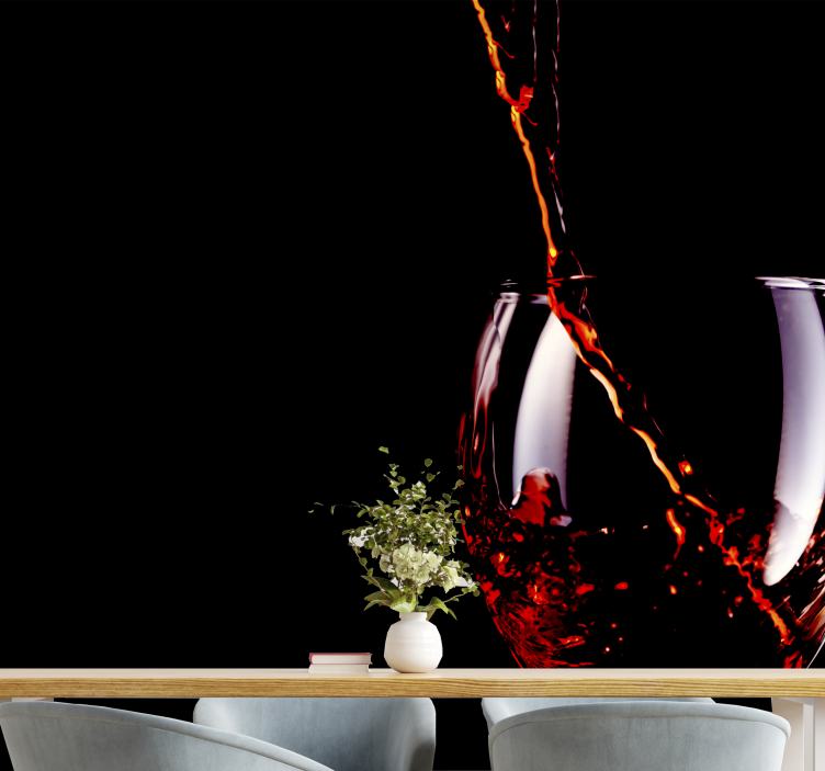 Raudono vyno įdaro taurė 3d sieninė tapyba - „Tenstickers“