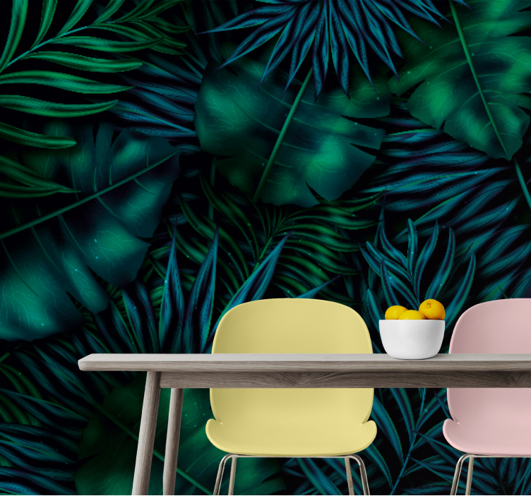 Ryškiai žalių lapų gamtos tapetai - „Tenstickers“