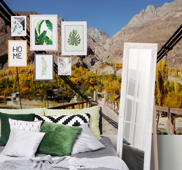 Ryškių lapų kompozicija gamtos sienų tapyba - „Tenstickers“