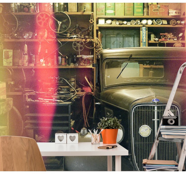 Senovinis automobilis garažo automobilio sienoje - „Tenstickers“