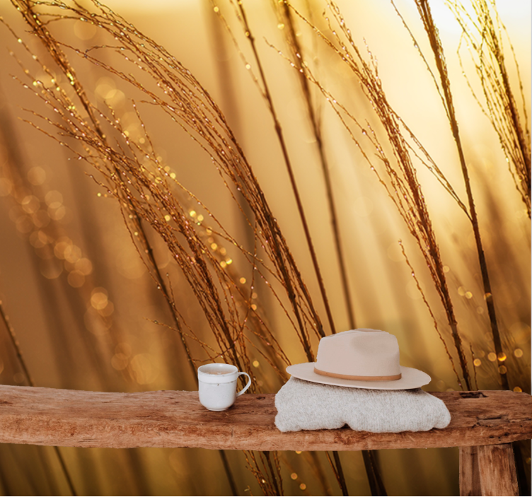 šiltos spalvos pampasgrass nature tapetai - „Tenstickers“