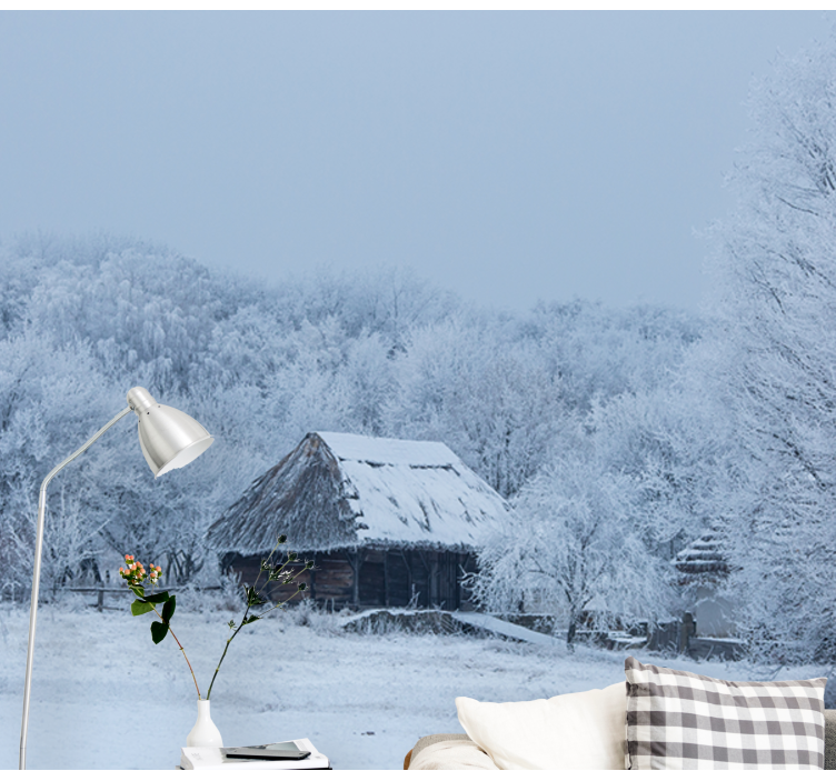 Snieguotas žiemos peizažas peizažo sienos freska - „Tenstickers“