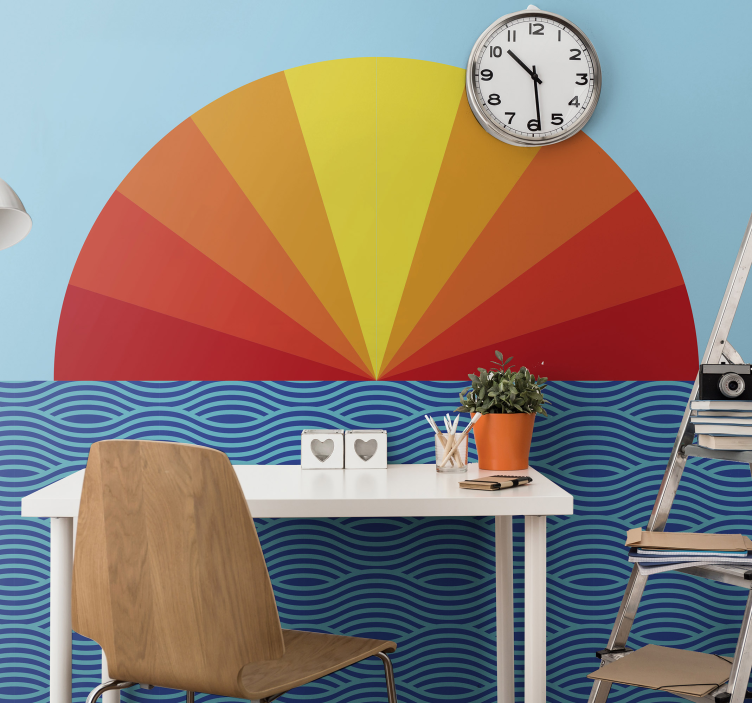 Spinduliuojančio horizonto dizainas peizažo sienos freska - „Tenstickers“