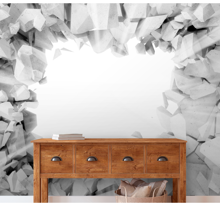 Sulaužyta betono tekstūra 3D  sienų freska - „Tenstickers“