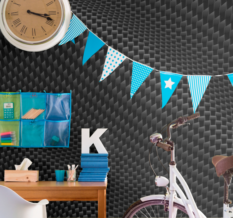 Tekstūros sienų freska juodų raštų - „Tenstickers“