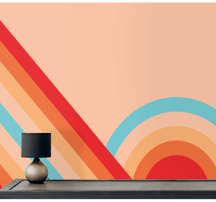 Tekstūros sienų freska retro geometriniai raštai - „Tenstickers“