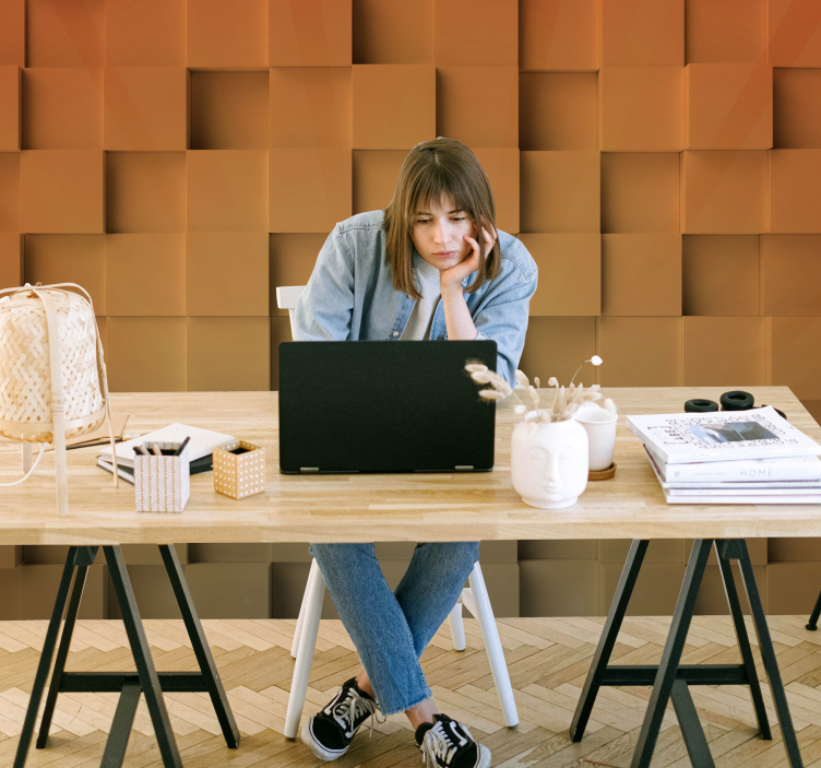 Tekstūruotas kubo raštas tekstūros sienų freska - „Tenstickers“