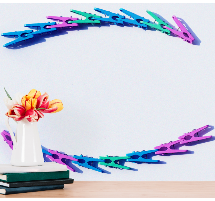 Tekstūruotos sienų freskos spalvingas klipų išdėstymas - „Tenstickers“