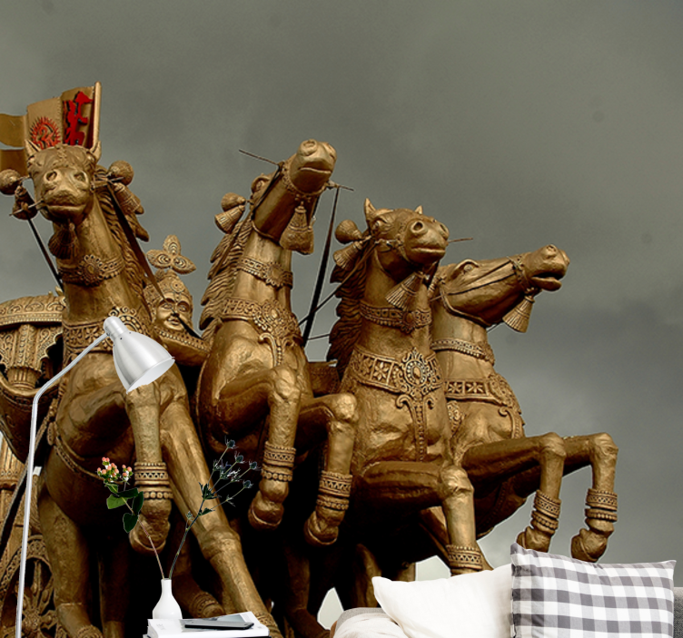 Transporto priemonių sienų freska istoriniai vežimo arkliai - „Tenstickers“