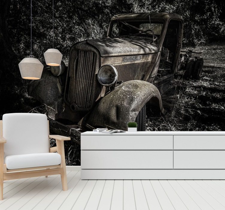 Transporto priemonių sienų freska rūdžių vintage automobilis - „Tenstickers“