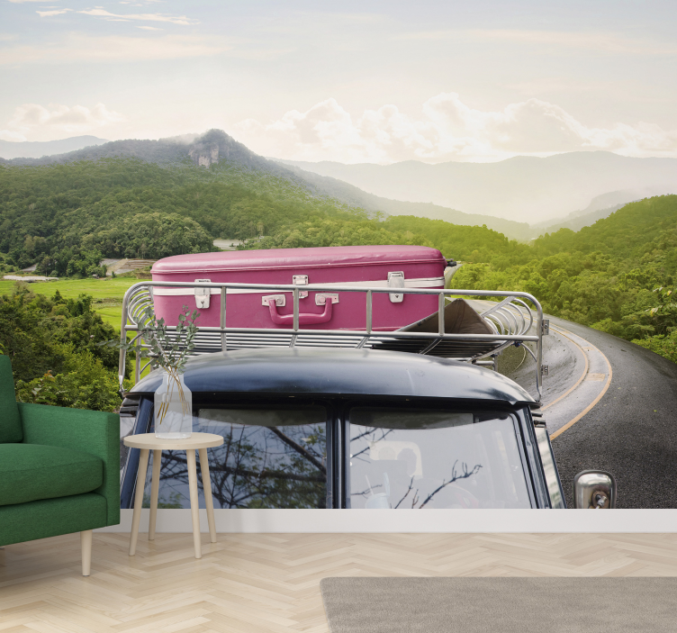 Transporto priemonių sienų freska vintage lagaminų nuotykiai - „Tenstickers“