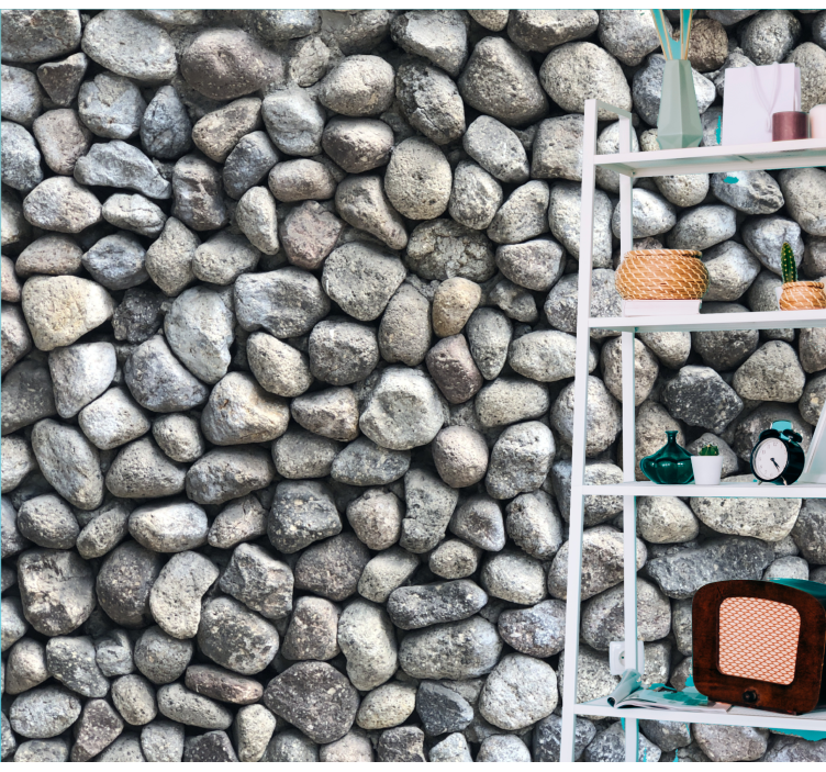 Užsakytas pilkų akmenų efekto 3d sieninis paveikslas - „Tenstickers“