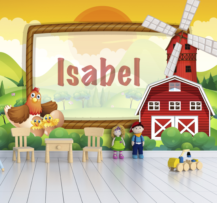 Vaikų miegamojo sienų freska Ūkio draugai - „Tenstickers“