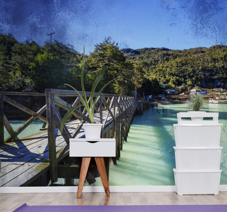 Vaizdingas pakrantės takas peizažo sienos freska - „Tenstickers“