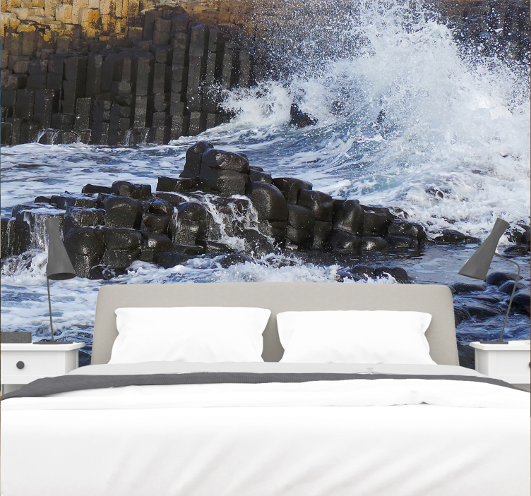 Vandenyno bazalto kolonos jūros gyvenimas sieninis freska - „Tenstickers“