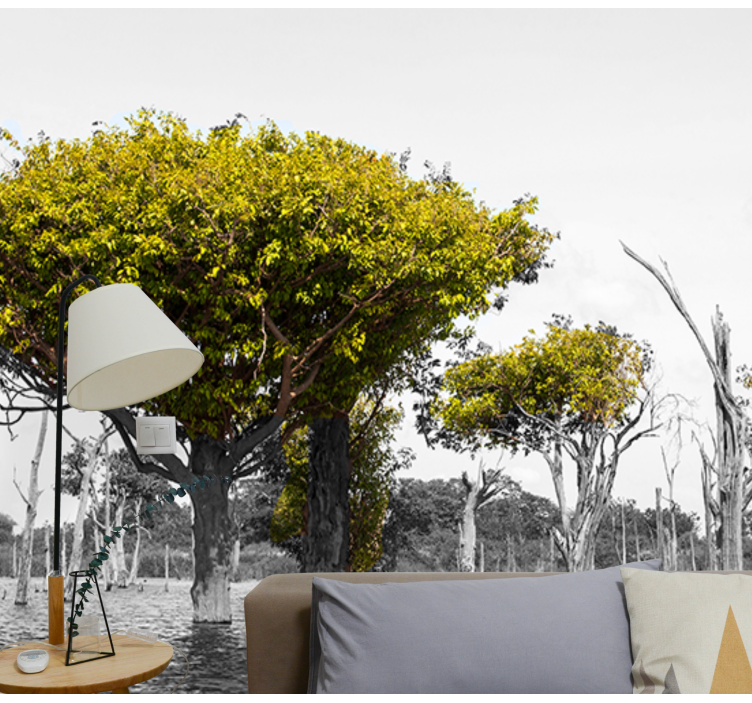 Dideli sausi medžiai afrikos stiliaus sienų freska - „Tenstickers“