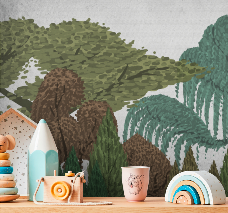 Vintažinis miško vaizdas miško sienos freska - „Tenstickers“