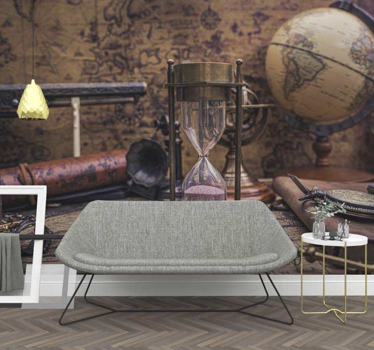 Derliaus pasaulio žemėlapio nuotraukos freska - „Tenstickers“