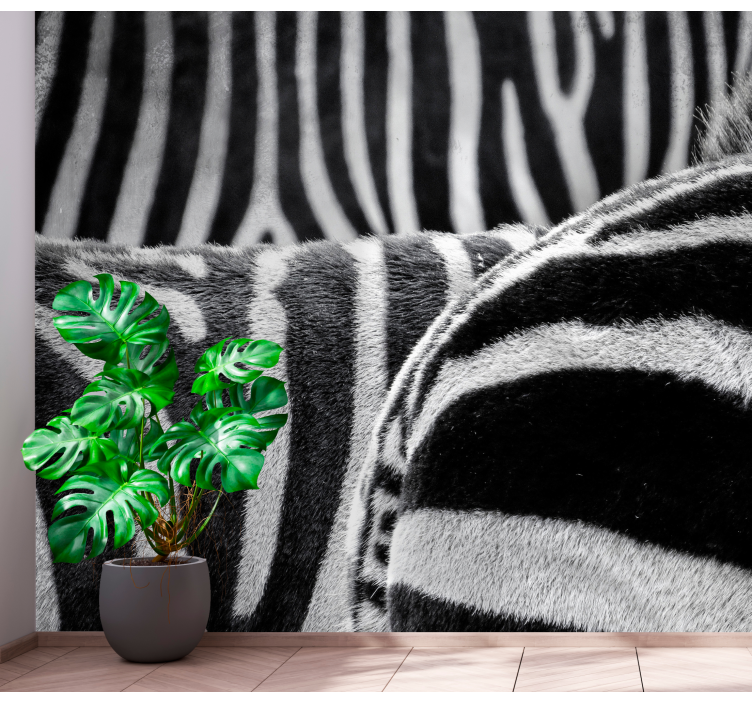 Tikroviškos zebrų juostelės gyvūnų sienų freska - „Tenstickers“