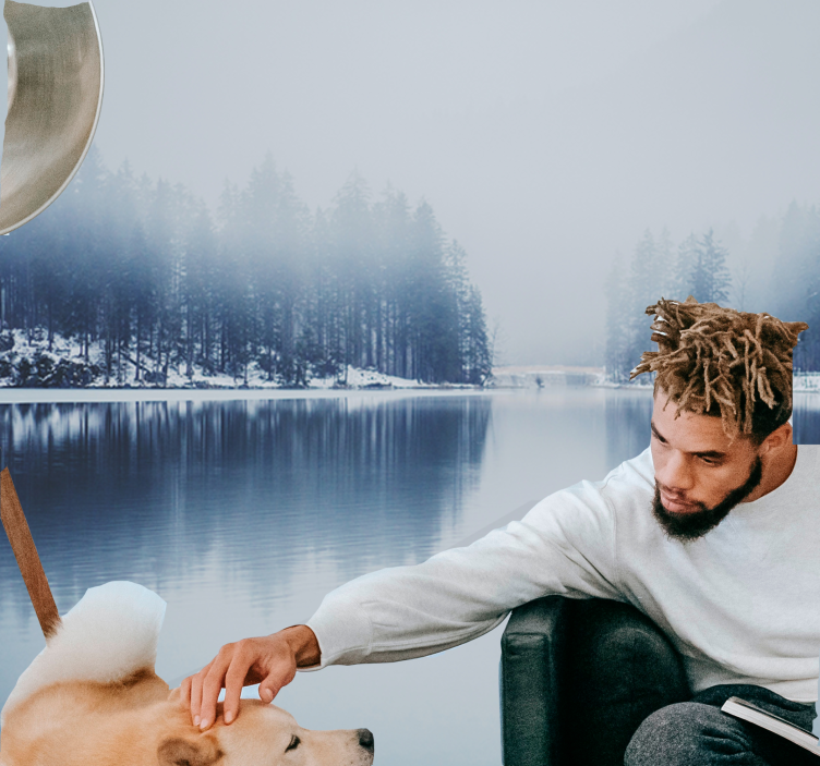 žiema miglotas miškas gamtos sienų tapyba - „Tenstickers“