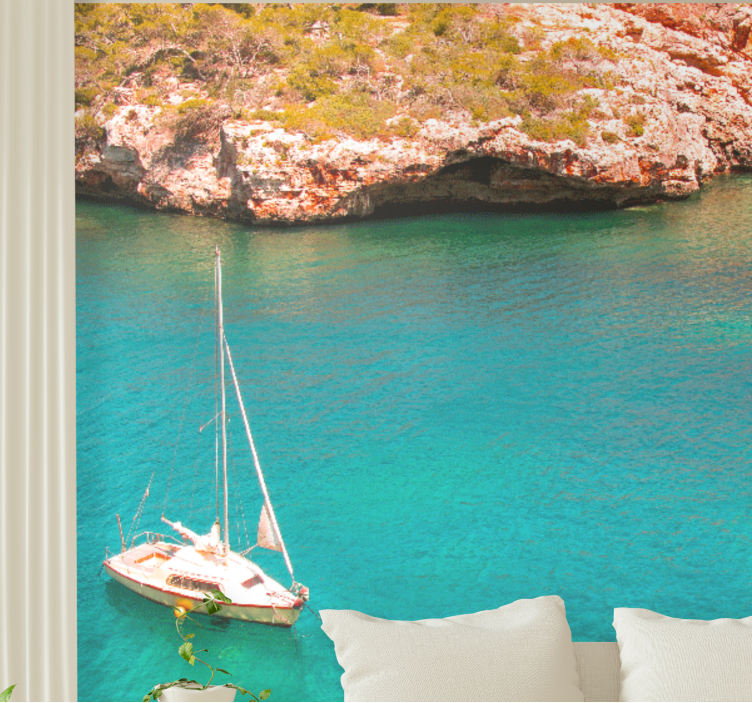 žydros mėlynos spalvos vandenyno maljorka po jūros freska - „Tenstickers“