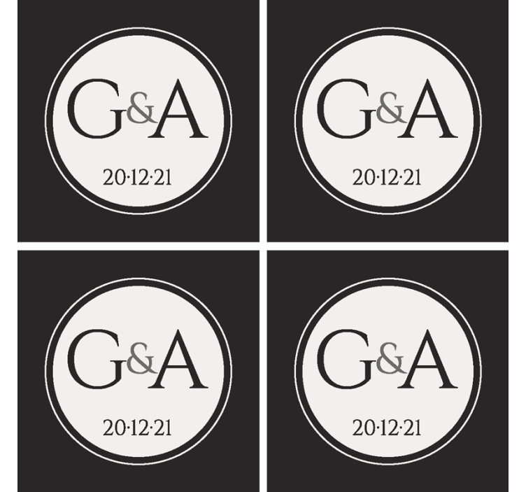 Asmeninis klasikinis vestuvių padėkliukas - „Tenstickers“