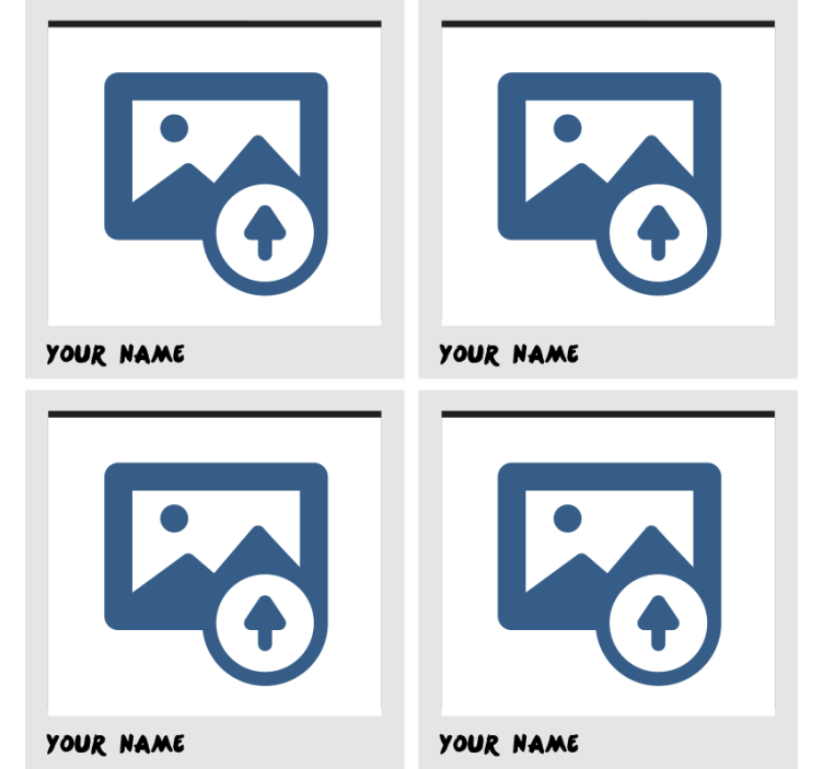 „polaroid“ rėmo suasmeninti padėkliukai - „Tenstickers“