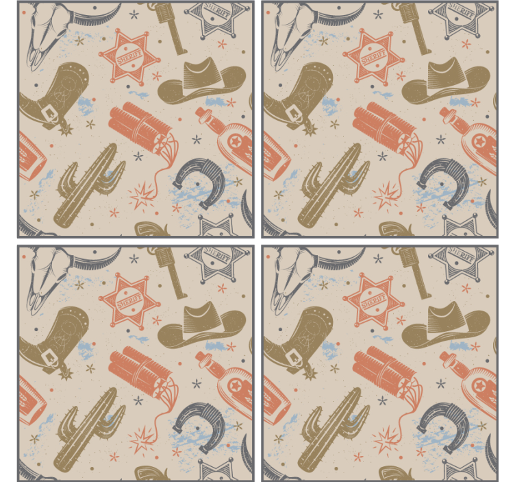 Kaubojus elementai modelis gėrimas padėkliukas - „Tenstickers“