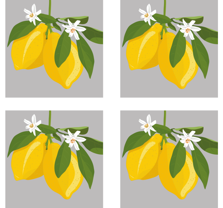 Modernus padėkliukas geltoniems citrinoms su lapais - „Tenstickers“