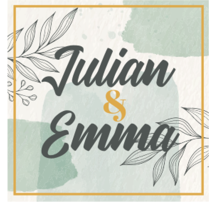 Asmeninis vardo dizainas vestuvių padėkliukas - „Tenstickers“