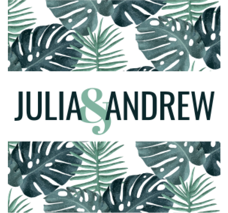 Atogrąžų lapų raštas vestuvių padėkliukas - „Tenstickers“