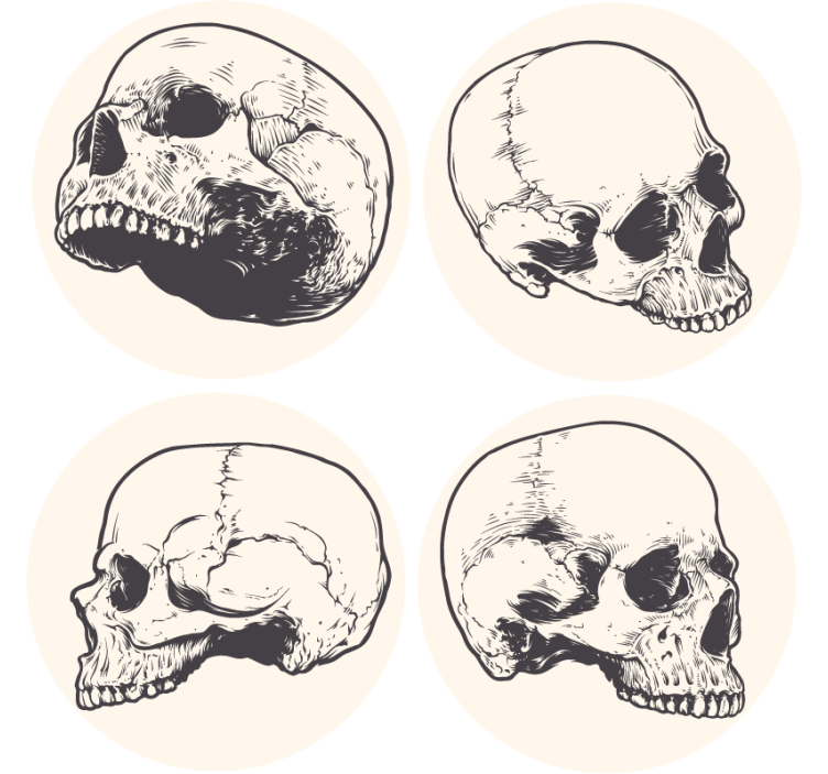 Kaukolės piešimo helovino kalneliai - „Tenstickers“