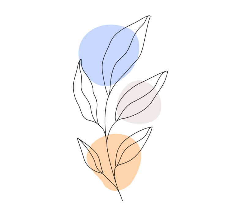 Modernus padėkliukas su abstrakčiu botaniniu piešiniu - „Tenstickers“