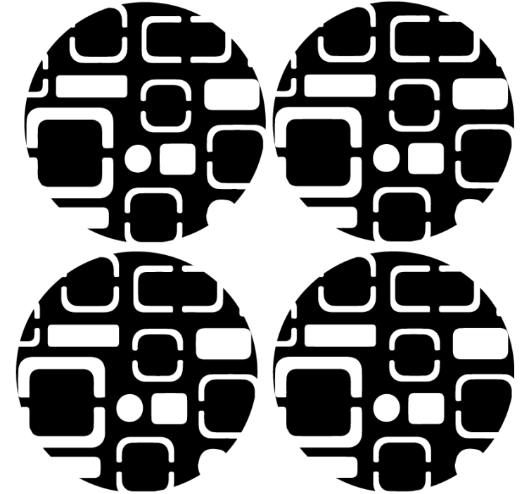 Padėkliukas su geometriniais juodais motyvais - „Tenstickers“