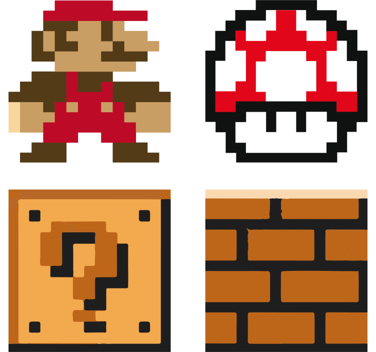 Super mario temos geek padėkliukai - „Tenstickers“