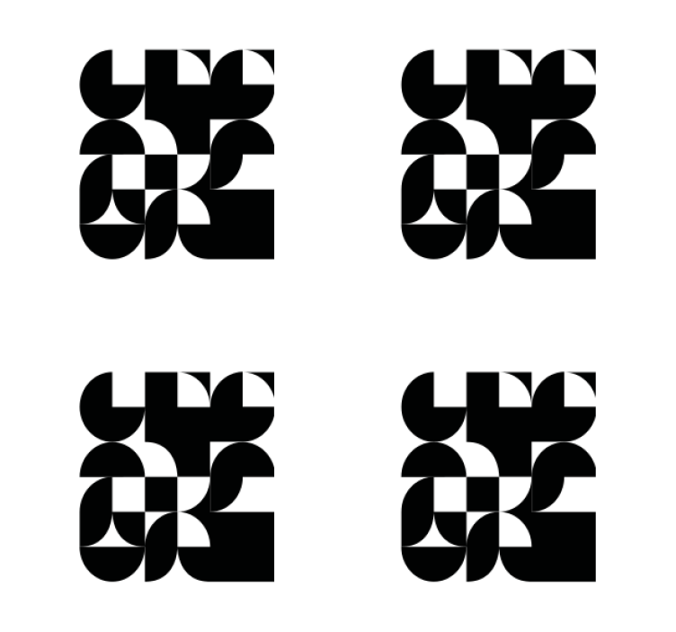 Modernus padėkliukas geometriniais monochrominiais raštais - „Tenstickers“